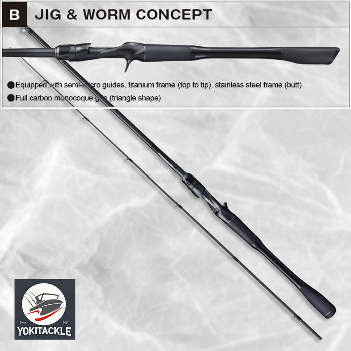 JACKALL/SHIMANO 21 POISON GLORIOUS 1611ML/H Baitcasting Rod for Bass