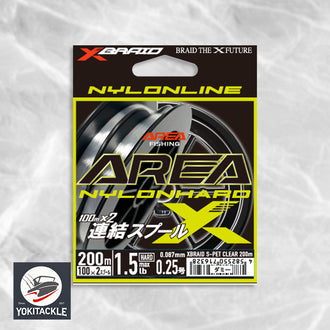 Brand New YGK XBRAID AREA NYLON HARD 200M Clear Nylon Fishing Line Shock Absorbing Trout Line