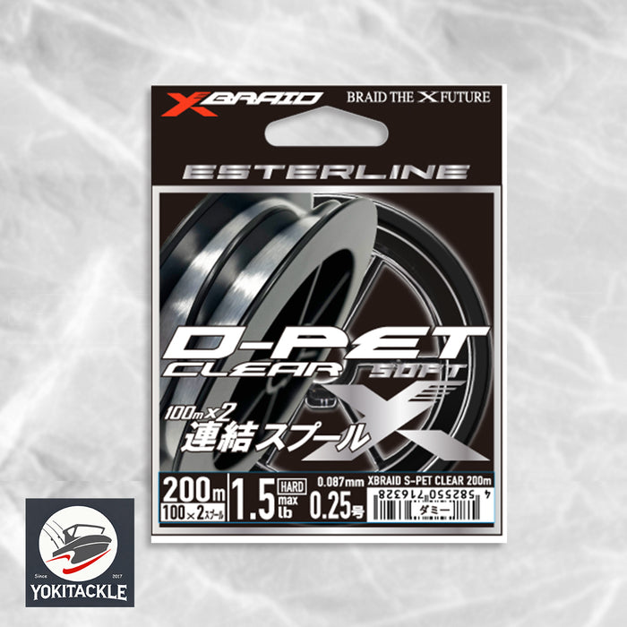 YGK XBRAID D-PET CLEAR 200m Polyester Fishing Line